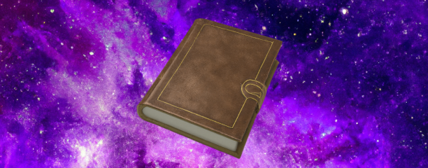 Spellbook with oil painting background