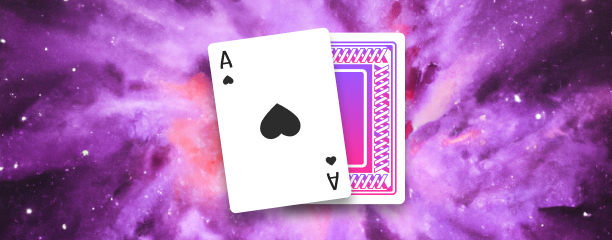 Playing cards with oil painting background