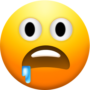 Emoji scared and drooling
