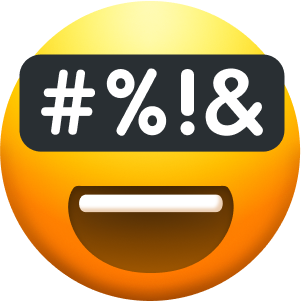 Emoji with profanity eyes