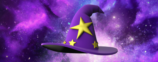 Wizard hat with oil painting background